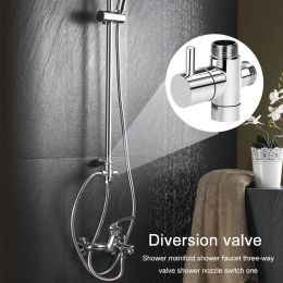 1/2 vanne Fauce de tête accessoires de salle de bain Adaptateur de commutateur de séparateur d'eau Contrôle réglable 3 voies de douche de connecteur