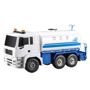 1:20 38cm elektrische afstandsbediening Road Sprinkler Trucks RC Cleaning Engineering Voertuig Super Watering Cart RC Truck Boys Toy