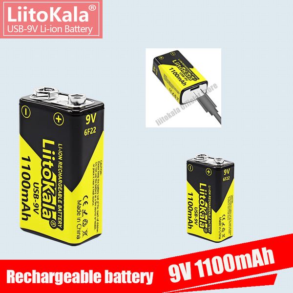 1-20 piezas LiitoKala USB-9V 1100mAh li-ion batería recargable tipo-c USB 6F22 9V batería para RC helicóptero modelo micrófono juguete