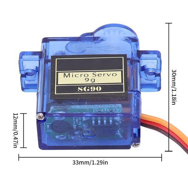 1-20pcs SG90 9G Micro Servo Motors para aviones Aviones helicópteros 180/360 grados de ala fija Servo Servo Motors