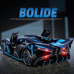 1 24 Bugatti Bolide Legering Sportwagenmodel Diecasts Speelgoedvoertuigen Metaal Concept Simulatie Geluid Licht Kindercadeau 231228