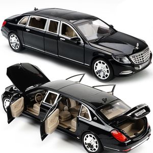 1:24 Maybach S600 modelo de coche de Metal aleación fundida modelos de alta simulación 6 puertas se pueden abrir juguetes de inercia para niños Difts 220418