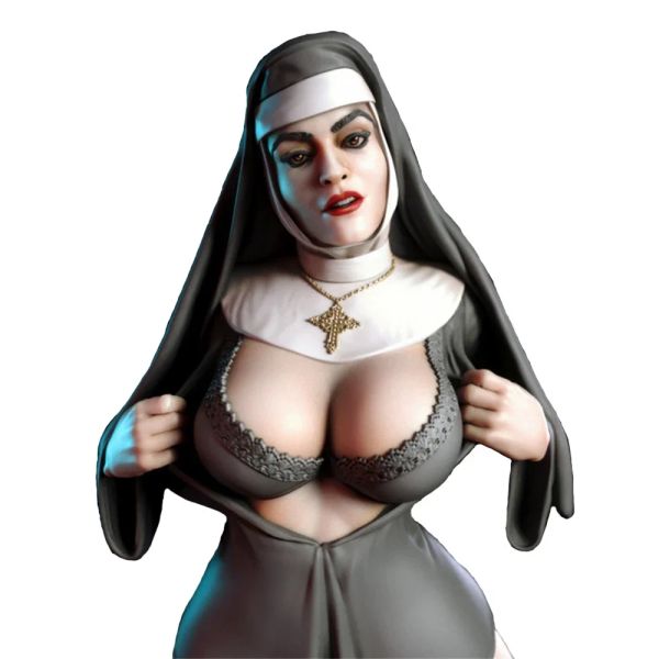 1/24 kit de modèle de figure en résine miniature 75 mm modélisation de statues de la Nun Sexy Kits non peints Toys A118