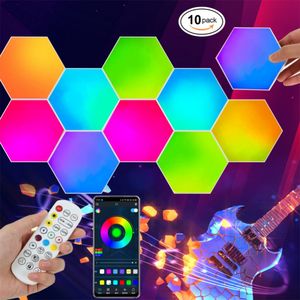 1-24 PCS Smart Hexagon Verlichting voor Wand LED Lamp USB DIY Wi-Fi APP RGBIC Home Decor Creatief met Muziek Sync Werkt met Alexa Google