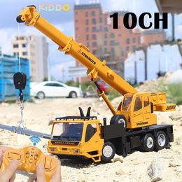 1 24 RC Truck Bulldozer Wheel Shovel Loader Tractor Model Engineering Car 10 Channel Radiosegericht speelgoed voor jongensgeschenken 240506