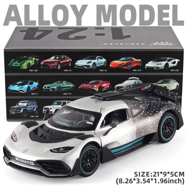 1 24 escala One Alloy Model Car Réplica impresionante para amantes de los automóviles Material de artesanía detallado 240409
