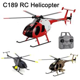 1 28 C189 RC Helicopter MD500 Borstelloze motor Dualmotor Afstandsbediening Model 6 Axis Gyro Vliegtuigen Speelgoed Oneclick Takeofflanding 240131