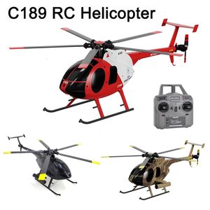 1/28 C189 RC Hélicoptère MD500 Moteur sans balais Dualmotor Télécommande Modèle 6 Axes Gyro Avion Jouet Oneclick Takeofflanding 240131