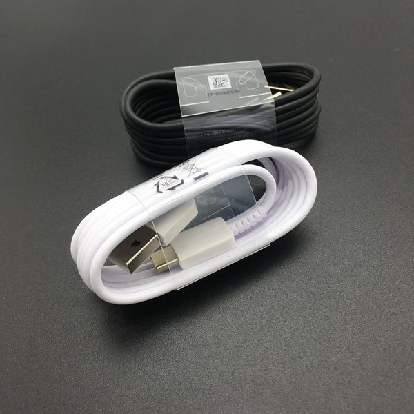 Tipo cable del OEM el 1.2M del cargador rápido de C para Samsung S8 note8 N9500 C9pro con color blanco y negro