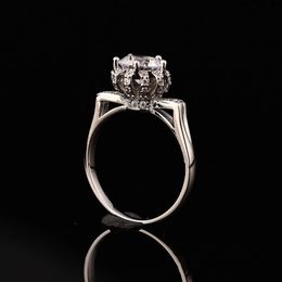 Anillos de moissanita de Color D de 1-2 quilates, bonito anillo de plata de ley S925 chapado en platino para mujer, joyería fina, probador de diamantes