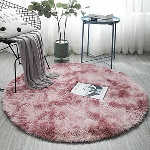 1.2m * 1.2m Ronde pluche tapijt gradiënt kleur tapijt woonkamer slaapkamer tapijten bont moderne roze meisje thuis matten vloer hand tufting 210928
