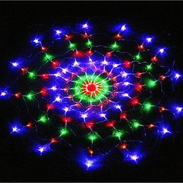 1.2m 120Leds 8 modes AC 220V coloré toile d'araignée Led fée chaîne lumières Festival fête mise en page hôtel lustre Net lumière D2.0