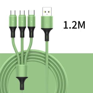 1,2 m 3 en 1 Charge de charge Câbles de téléphone portable pour iPhone Huawei LG Samsung Note20 S20 Micro USB Type C Cable Charger