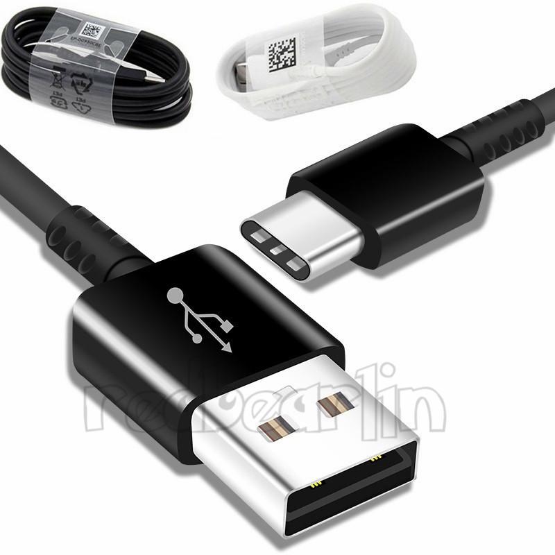 1.2m 4ft USB Typ C-laddningskablar för Samsung Note 20 Note 8 S8 S9 S10 S21 Type-C Fastladdar Laddare Sync Data Cord Cell Phone Cable Cable