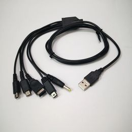 1.2m Cable de carga rápida 5 en 1 Cable de cable de cargador de juego USB para Nintendo New 3ds xl nds lite ndsi ll wii u gba psp