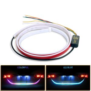 1.2M voiture coffre arrière feu arrière dynamique Streamer éclairage clignotant inverse avertissement lampe voiture flottant LED bande 4-fonction 12V