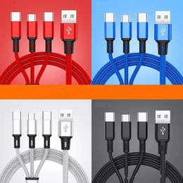 1,2 m nylon gevlochten kabels Multi -kleuren USB snellaadkabel Type C Android Charger Cord voor Xiaomi Samsung Huawei -telefoons
