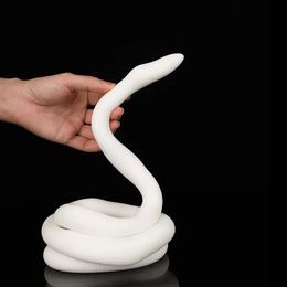 1.2M Super Long Doux Serpent Plug Anal Blanc Buttplug Gay Lesbienne Prostate Masseur Anus Fesses Pénis Sex Toys pour Homme Femme Couples 240106