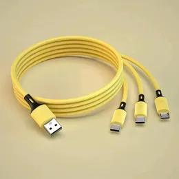 Câble USB Type C de 1.2M pour téléphone 14 13 12 11 Pro 3 en 1, câble de chargement Micro USB coloré pour Huawei Samsung avec emballage