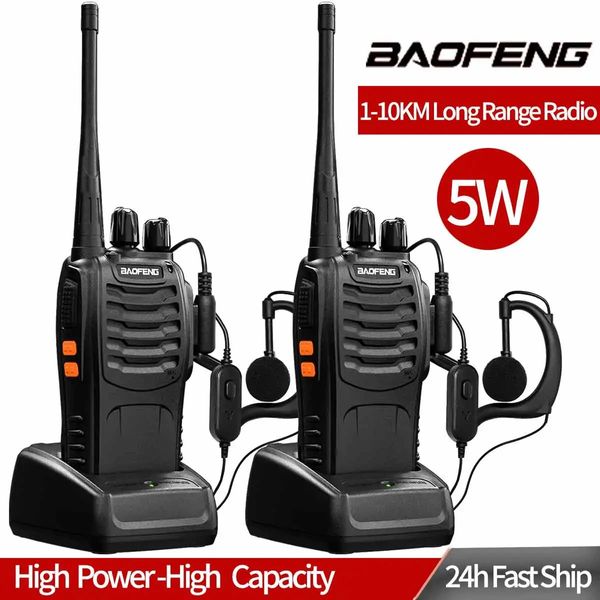 1 2pcs Baofeng BF-888s Walkie Talkie 888s UHF 5W 400-470MHz BF888S BF 888S H777 Radio de dos vías de larga duración para la caza 240430