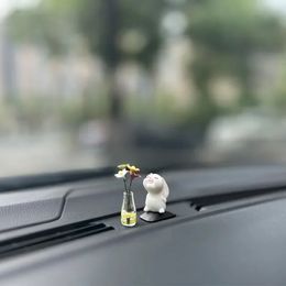 1/2 pièces Mignon Anime Décoration D'intérieur De Voiture Mini Lapin Et Auto Tableau De Bord Rétroviseur Ornements Pour Cadeaux Accessoires De Voiture