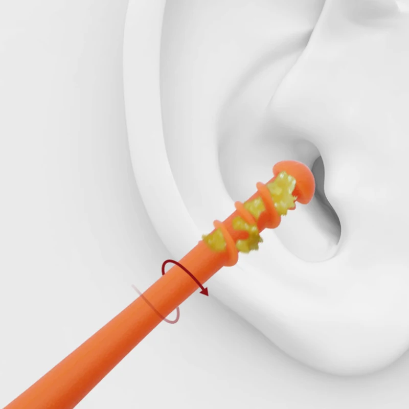 1/2pcs Uch Ear Woskujka narzędzie do czyszczenia ucha laski do usuwania uszu Silikonowe ucha zbieraj podwójne czyszczenie ucha 360 SPARAL SWAB