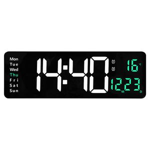 1 / 2pcs Grands de mur de mur numérique Date de température de la semaine Affichage de la télécommande Offre de mémoire Horloge Clock Murd Double Alarmes LED