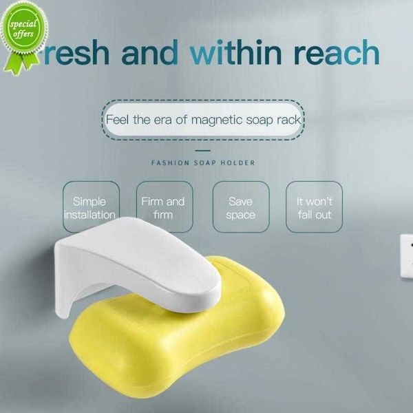 1/2 pièces magnétique porte-savon support de rangement mode haute qualité en plastique suspendu savon plats boîte pour maison cuisine salle de bain fournitures