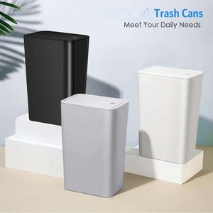 Poubelle de salle de bain à espace étroit avec couvercle Pop-up, poubelle en plastique de 10l/2,6 gallons, corbeille à déchets pour la maison et le bureau, 1/2 pièces