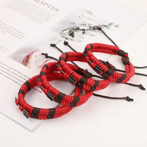 1/2pcs Nouveau bracelet tissé couple à main couple rouge corde à main style ethnique arc simple et bracelet de flèche bijoux en gros
