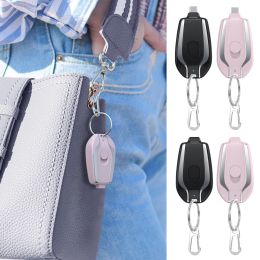 1/2pcs Power Bank Portable Charge pour iPhone Type C Chargeur Fast Charging Keychain Powerbank Emergency Charger 1500mAh