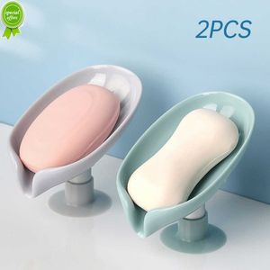 1/2PCS Soap Holder Leaf Shape Soap Tray Bathroom Shower Drain Soap Dish Soap Storage Container For Kitchen Bathroom Accessories