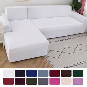 1/2 stks sofa cover voor woonkamer couch cover elastische l vormige hoek banken covers stretch chaise longue sectionele slipcover LJ201216
