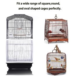 1-2pcs Universal Mesh Bird Cage Cover Shelt Jupe Net Easy Easy Cleaning Guard Bird Cage Stretchy Mesh Parrot Bird Cage Net