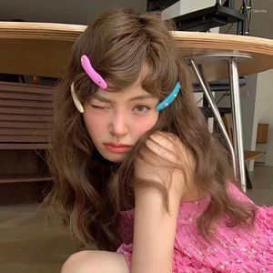 1/2pcs y2k bonbons couleurs filles pinces de cheveux coréens de personnalité coréenne Niche épingles à cheveux sucrées clip latérale unique Bangs 2024 accessoires