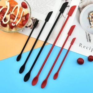 1/3/4 stks Zwart lengten mini zachte pot crème crème jam schrapers siliconen make -up spatulas boter mes keuken gereedschap accessoires