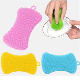 1/3/4PCS Sile Vaatwas borstel PAN PAN SPONGE SCRUCTBER FUIT Groentegereis Was reinigingsborstels Keuken Cleani Jllech