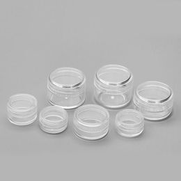 1 3 5 10 20 Pots de 30 grammes Récipient vide d'échantillon cosmétique, plastique de 5 ml, pot rond, couvercle à vis, petite bouteille minuscule de 5G, pour le maquillage, les yeux Pfic