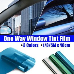 1 3 5m x 40cm coche casa espejo unidireccional ventana vidrio edificio tintado película lateral Solar UV protección pegatina cortina raspador Sunshade211z