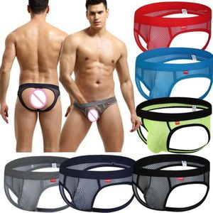 1 3 6pcs Mesh trous gay sous-vêtements sexy sous-vêtements masculins Brief