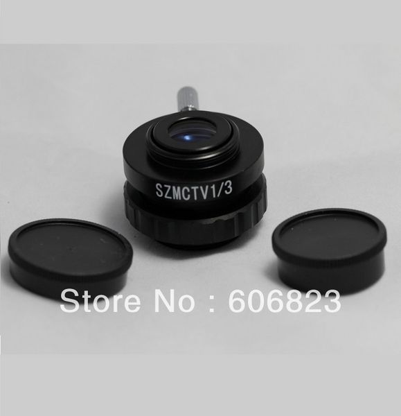 Livraison gratuite ADAPTATEUR D'OBJECTIF 1/3 C-MOUNT POUR CAMERA VIDEO MICROSCOPES stéréo Filetage de montage inférieur 1-1/8 