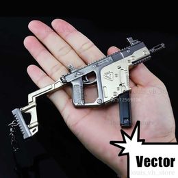 1 3 Metal Vector Submane Gun Miniatura 14.5 cm Modelo Nuevo Keychain de alta calidad Cabriminación de artesanía Regalos de cumpleaños T230816