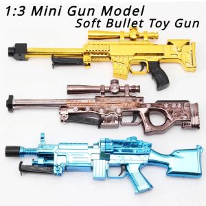 1: 3 Rifle Metal Toy Gun Model Soft Bullet Launcher Firable Look Real Duurzame collectie Outdoor CS Game Props Safety Children's Toy Birthday Gift For Boy