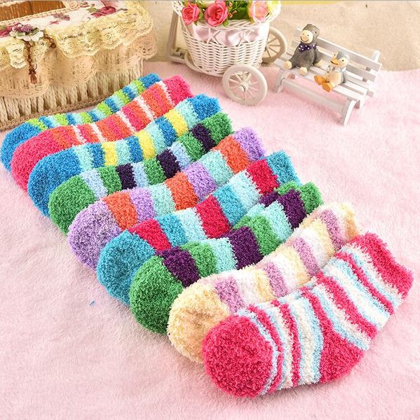 1-3 ans bébé chaussettes mignon rayé serviette éponge chaussette hiver enfants bébé unisexe chaud sox noël neige chaussettes thermique coton tuyau pour enfants