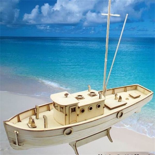 1 30 NURKSE Assemblée en bois Sailboat Diy Kit Puzzle Toy Model Model Ship Gift For Children and Adult 220715