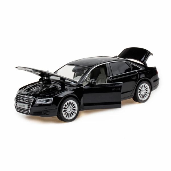 1:32 Audi A8 Modelo de automóvil de aleación de autos de lujo Modelo de autos de juguete Vehículos de juguete Toys Sound and Light Kid Toys para niños Regalos Toy de niño