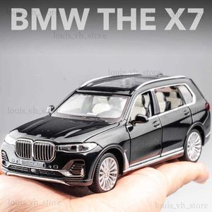 1 32 BMW X7 SUV Ligloy Model auto speelgoed Diecasts Casting Pull Back Sound en Light Car Toys for Ldren Vehicle T230815