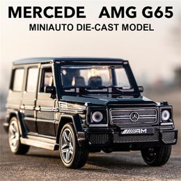 1:32 G65 AMGSUV Legering Auto Model Diecasts Toy Metal Off-Road Voertuigen Simulatie Sound Light Collection Kids Gift 220418