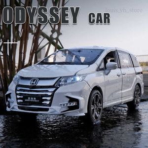 1/32 Honda Odyssey Alloy Die Cast Model Toy Cars Simulation Sound Light Tull Back MPV speelgoed Voertuig Kerstcadeaus T230815