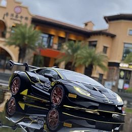 1/32 HURACAN ST EVO Alliage Modèle De Voiture De Sport Moulé Sous Pression Jouet Véhicule En Métal Jouet Modèle De Voiture Simulation Son Lumière Collection Enfants Cadeau 240306